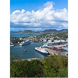 view castries lucia caribbean
 harbour st lucia  photo stock