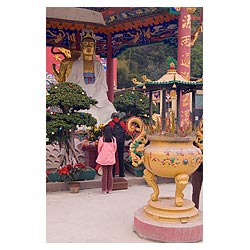 hong kong monastery praying goddess statue worship  photo stock