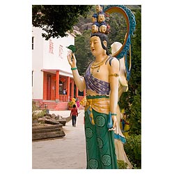 hong kong shatin monastery temple deity statue  photo stock