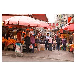 taipo hong kong china street market fruit stall  photo stock