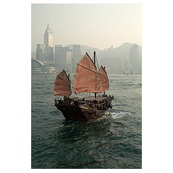 chinese junks red sail boat hong kong harbour junk  photo stock