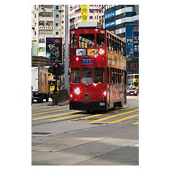 hong kong tram doubledecker streetcar transport  photo stock