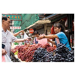 fruit market hong kong street stall greengrocer  photo stock