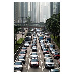hong kong traffic jam highway city cars standstill  photo stock