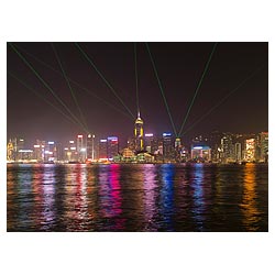 hong kong symphony lights laser show night harbour  photo stock