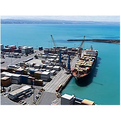 napier containers dock port container ship cargo  photo stock