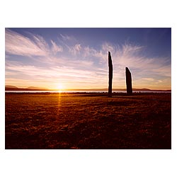 Stenness Standing Stones - Neolithic henge dusk sunset era  photo 