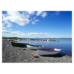 Loch of Harray - Fishing anglers rowing boats in bay on shore of  loch fisherman angling  photo 
