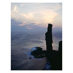 Old Man of Hoy - Seatack cliffs sunset Atlantic Ocean dusk sun set sea stack  photo 
