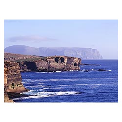 Brough of Bigging - Cliffs and west coast of Hoy with Old Man of Hoy british coastline  photo 