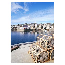Stromness Harbour - Lobster creels waterfront quayside harbour houses town pots cages fishing  photo 