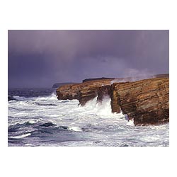 Seacliff coast - Stormy sea waves high winds clouds wild scotland black gales breaking storm  photo 