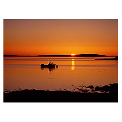 St Marys Bay - Sunset over Scapa Flow fishing creel boat uk scenic sea orange  photo 