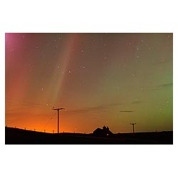  - Scotland Northern Lights cottage and sky at night over Orkney uk  photo 