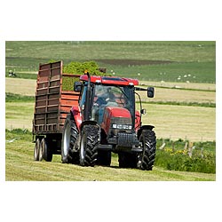 Kirbister - Silage tractor and grass trailer  photo 
