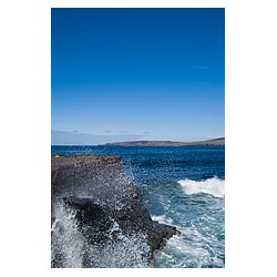 Eynhallow Sound - Rolling waves splashing ashore seacliff blue sea coast  photo 