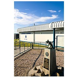 - Aircraft monument statue at entrance to Kirkwall Airport terminal building  photo 