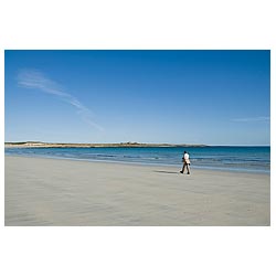 Woman Tourist - Sandy beach Orkney tranquil summer islands sea people beaches  photo 