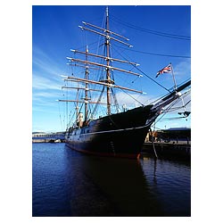 RRS Discovery - Captain Scotts Antarctica sailing ship at quayside Discovery Point scotland  photo 
