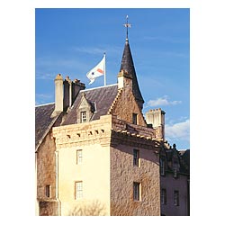  - Scottish Tower house castle with family clan  flag scotland highland  photo 
