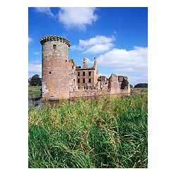 Caerlaverock  Castle - Triangle castle moat round turret Mudrochs Tower scottish borders scotland  photo
 