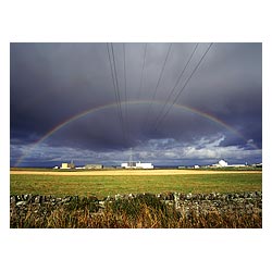  - Nuclear atomic reactor electricity power station lines rainbow black cloud  photo 