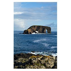 Dore Holm - Natural arch rock unihabitated islet  and rocky coast shore scotland sea  photo 