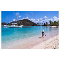 caribbean beach holiday woman
 saltwhistle bay  photo stock