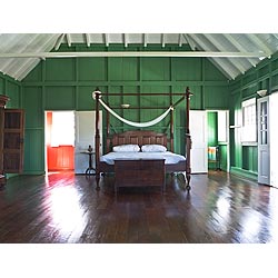 room caribbean house
 interior colonial bedroom  photo stock