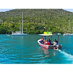 st lucia taxi ferry
 marigot harbour caribbean  photo stock