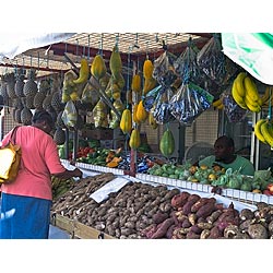 caribbean vegetable market tobago
 scarborough  photo stock
