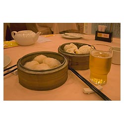 hong kong dim sum bamboo steamers chopstick meal  photo stock