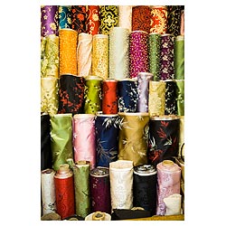 hong kong silk material clothe chinese silk shop  photo stock