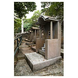 ancestral hong kong cheung chau gravestones rows  photo stock