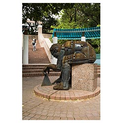 hong kong eduardo paolozzi statue art sculpture hk  photo stock
