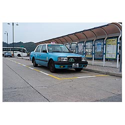 blue taxi hong kong lantau island taxis taxicab  photo stock