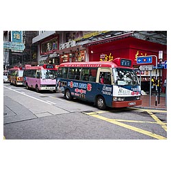 hong kong mini bus asian buses public light buses  photo stock
