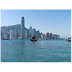 china junk harbour central hong kong skyline junk  photo stock