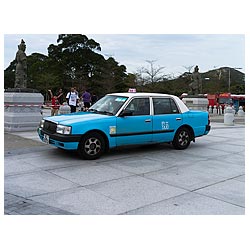 hong kong blue taxi lantau island  photo stock