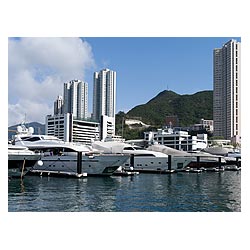 aberdeen boat club marina luxury yachts hong kong  photo stock