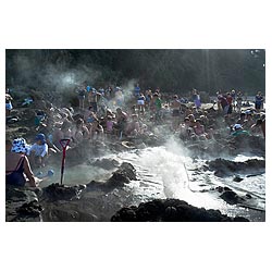 people new zealand hot springs beach thermal water  photo stock