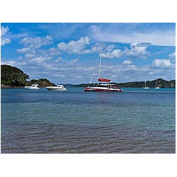 bay islands anchorage new zealand yachts nz  photo stock