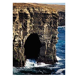 South of Bay of Skaill - Sea caves cliffs coast cliff cave basalt cavern erosion uk geology  photo 