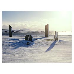 Stenness Standing Stones - Neolithic snow world heritage winter beautiful britain  photo 