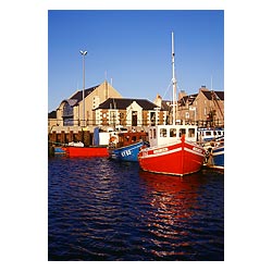 Harbour - Scotland Fishing boats waterfront quayside red boat  photo 