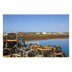 Kettletoft - Crab Lobster creels harbour and village houses  photo 