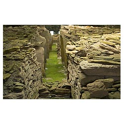 Midhowe Cairn - Neolithic burial chambered stalled tomb stone walls chamber  photo 
