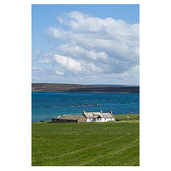 Ore bay - White cottage overlooking Fish farm cages house scotland houses by sea uk  photo 