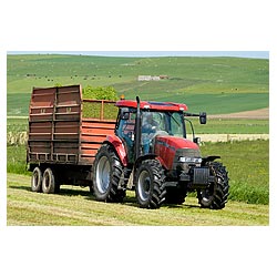 Case - Silage tractor and grass trailer case tractors winter feed harvest  photo 