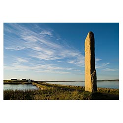 Watch stone - Neolithic standing stone Loch Stenness and Loch Harray causeway  photo 